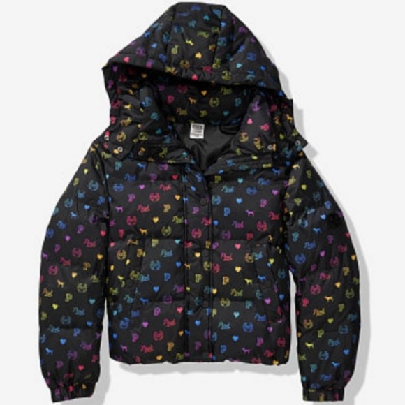 victoria's secret pink puffer jacket